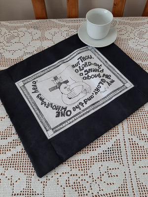 Naïve-style Scripture on cotton sold per meter