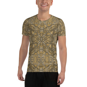 FF 1Pet5v7 Khaki - All-Over Print Men's Athletic T-shirt