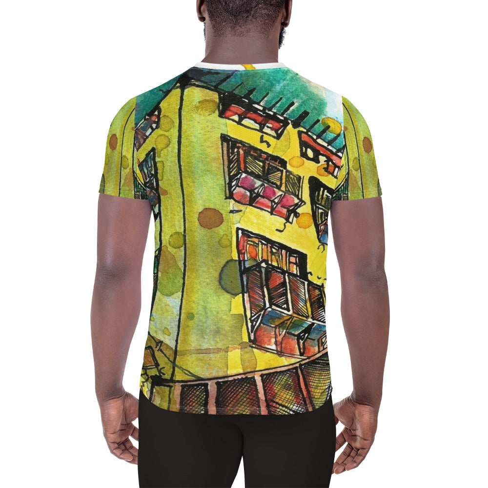 Jeddah Look up - All-Over Print Men's Athletic T-shirt