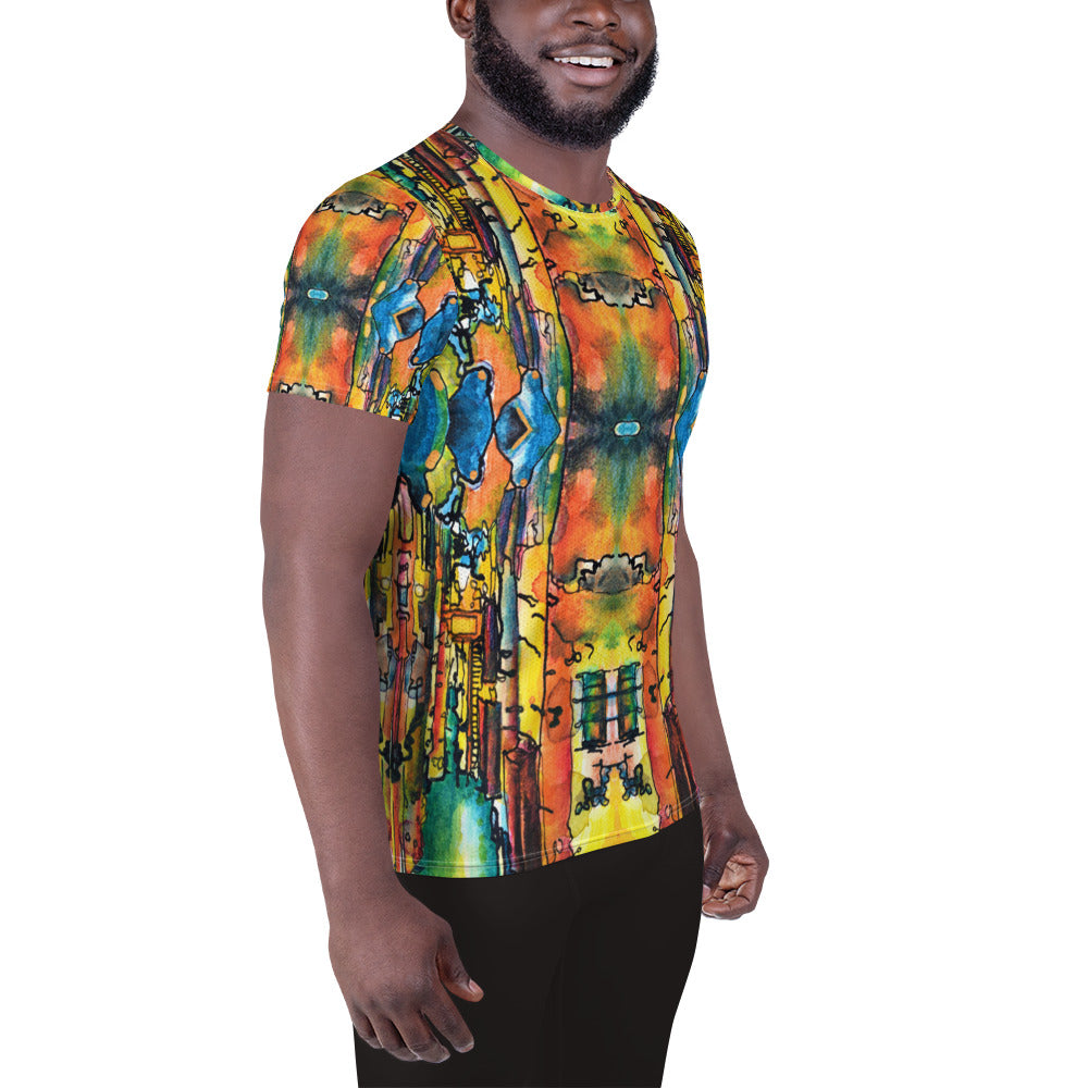 Jeddah Gathering place - All-Over Print Men's Athletic T-shirt