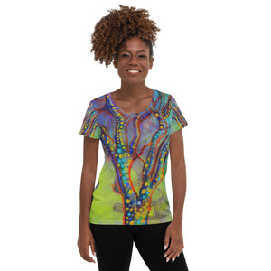 Kalahari Splash A - All-Over Print Women's Athletic T-shirt