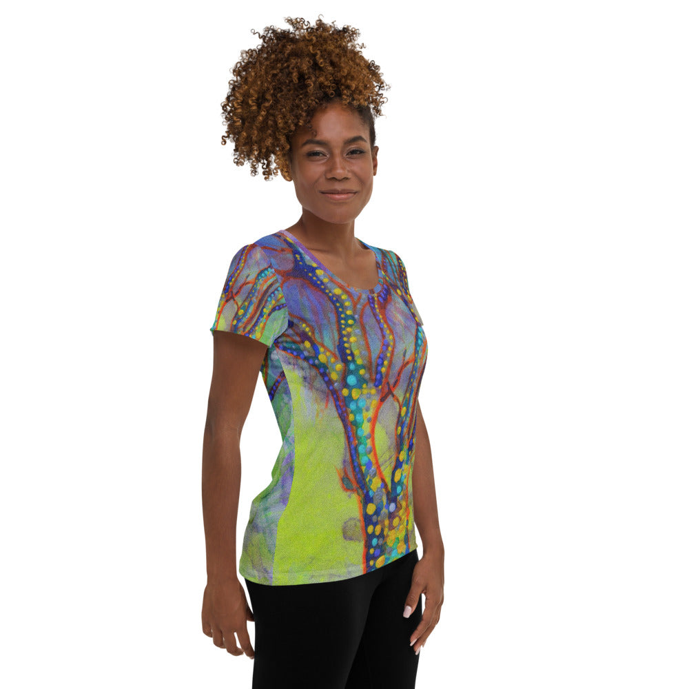 Kalahari Splash A - All-Over Print Women's Athletic T-shirt