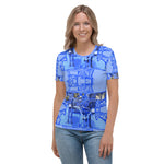 PD Donkey cart with drawings bright blue - Women's T-shirt