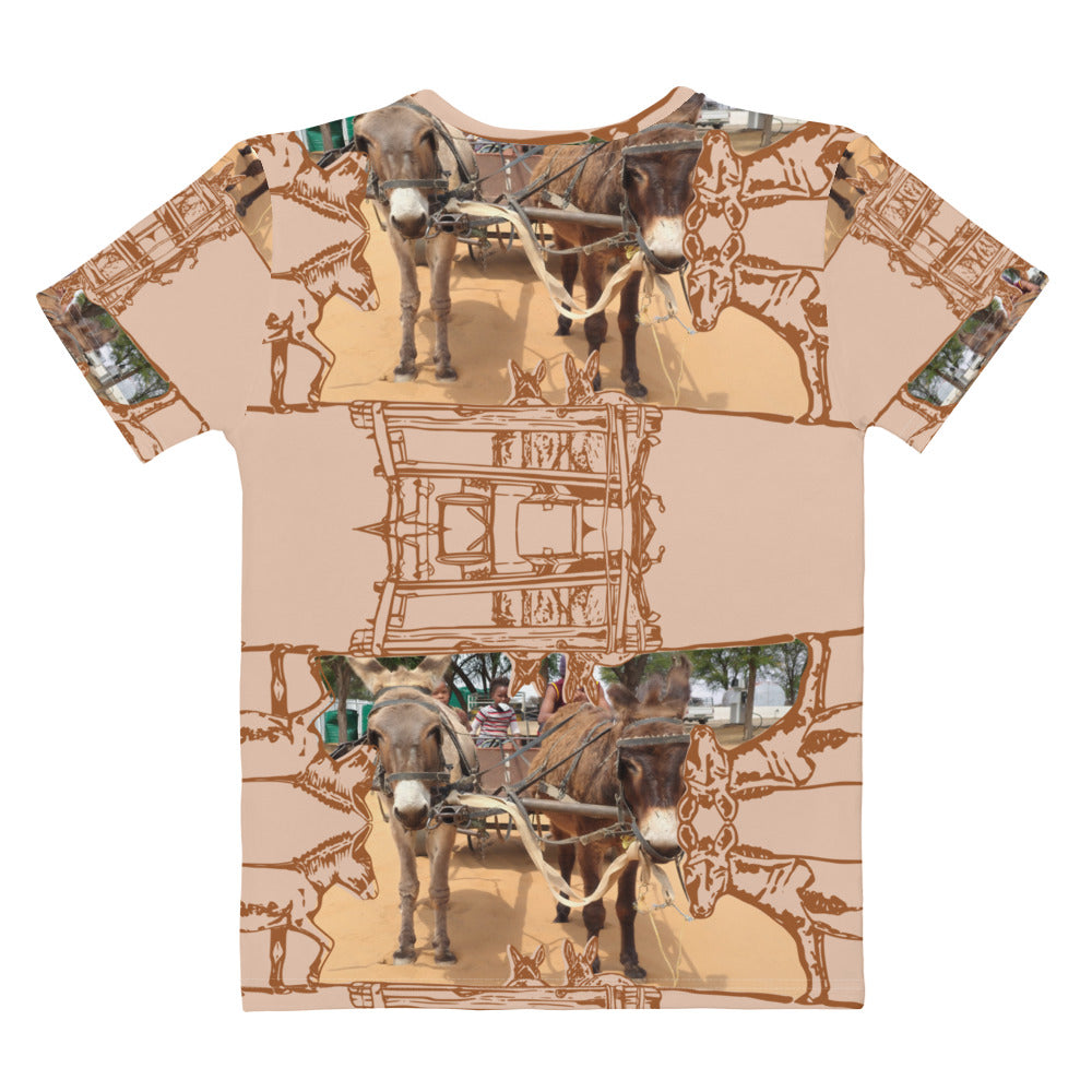 PD Donkey cart with drawings sand colour - Women's T-shirt