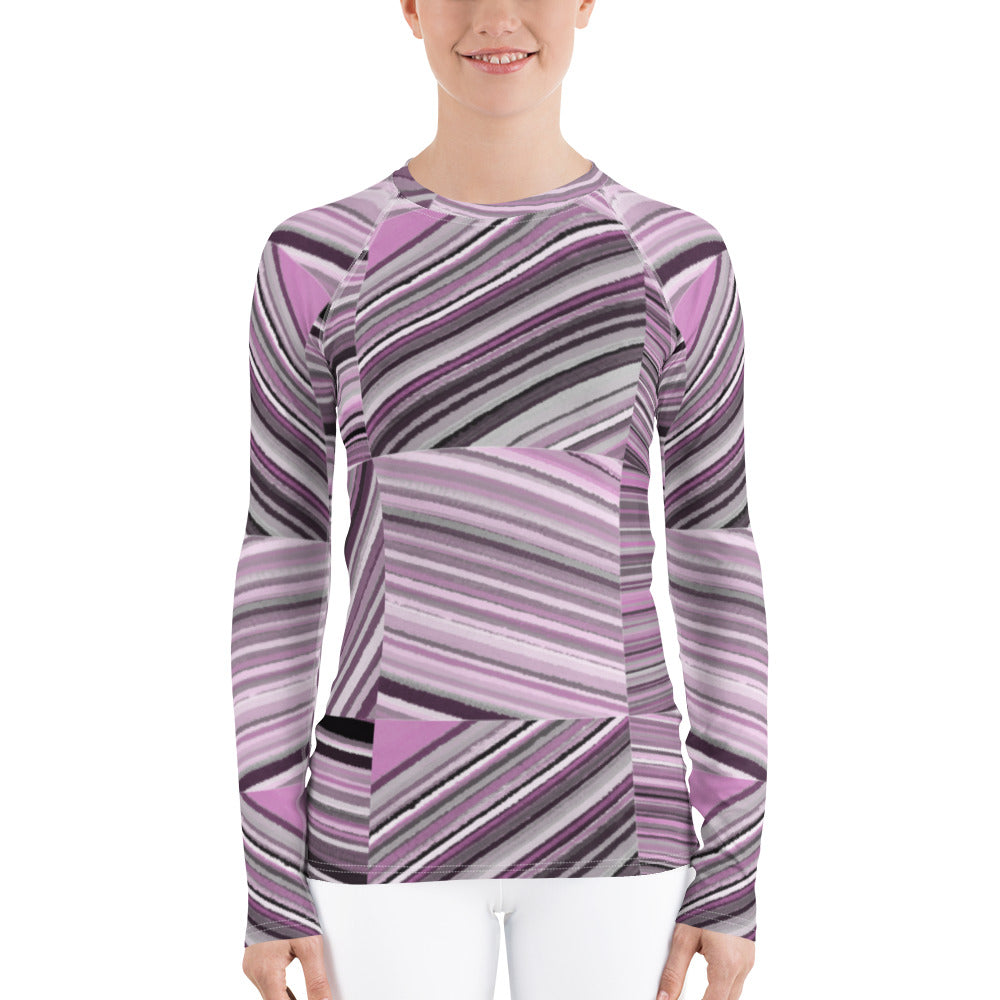 LE Mauve Quilt - Women's Rash Guard