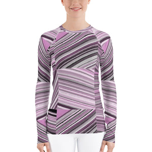 LE Mauve Quilt - Women's Rash Guard