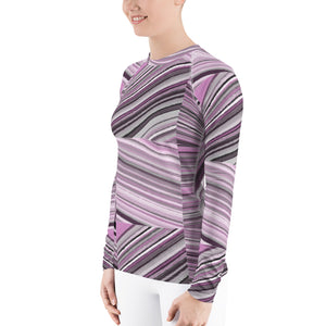 LE Mauve Quilt - Women's Rash Guard