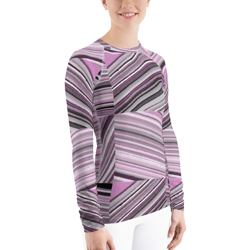 LE Mauve Quilt - Women's Rash Guard